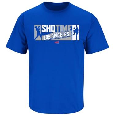 Imagem de SMACK APPAREL TALKIN' THE TALK Camiseta Sho-Time para fãs de beisebol de Los Angeles (SM-5GG), Manga curta azul royal, 3G