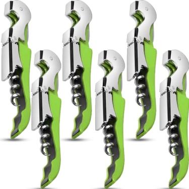 Imagem de cssopenss 6 peças chave de vinho abridor de vinho saca-rolhas profissional garçom abridor de garrafa de aço inoxidável chave de corte de folha serrilhada dobrável para família, festa da empresa,