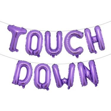 Imagem de Football Party Supplies Kit - Touchdown Letter Foil Balloons Banner for Birthday, Gameday Football Sport Birthday Balloon Party Decoration Suppliers (TOUCH DOWN Purple)