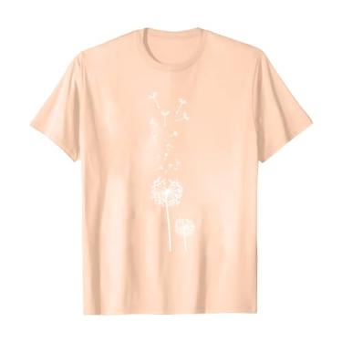 Imagem de Camisetas femininas fofas gola redonda girassol flores silvestres estampa casual camiseta colorida blusa manga longa, Bege, G
