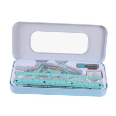 Imagem de NAMOARLY 1 Conjunto Conjunto De Régua Material Escolar Para Alunos Do Ensino Medio Governante Estudantil Bússola Lápis Preto Transferidor e Compasso Aluna Gosto Ferro Forjado Desenho