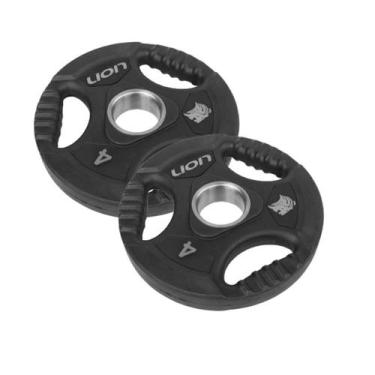 Imagem de Par Anilha Olímpica 4 kg Lion Para Musculação Vulcanizada em Aço Maciç