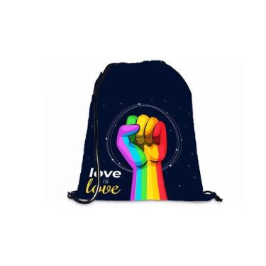 Imagem de Mochila Saco Personalizada Fitness Linha LGBT Love is Love - Deluzz