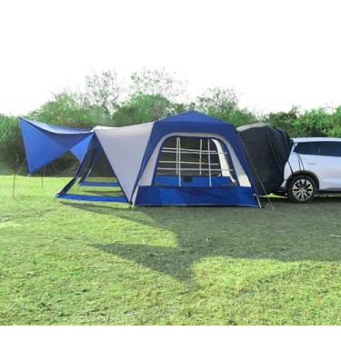 Imagem de ABORON Tenda de porta traseira de carro SUV para acampamento grande para 6 pessoas, barraca de porta traseira de carro, 25 x 25 m, acessório para barraca para SUV com tela de 1,8 x 18 m, varanda de