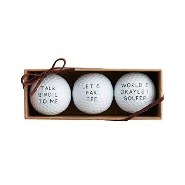 Imagem de Mud Pie Conjunto de bolas de golfe masculino Lets Par Tee 1 1/2" de diâmetro, Camiseta Lets Par, 1 1/2" dia