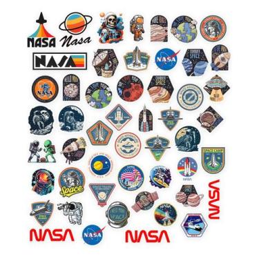 Imagem de Adesivos Notbook Skate Mala Stickers Nasa Kit 50 Peças - Seymour Adesi