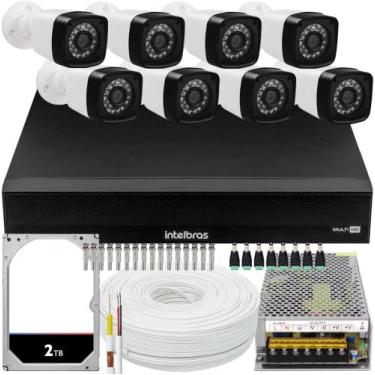 Imagem de Kit DVR Intelbras 16 canais H.265 2TB 8 câmeras Full HD 20m