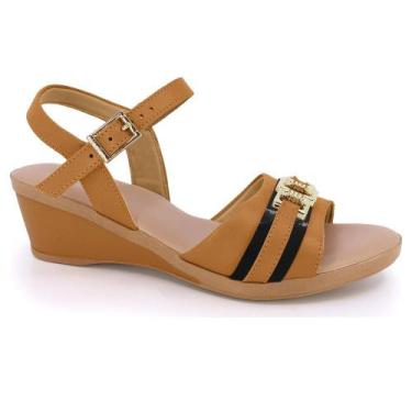 Imagem de Sandalia usaflex plataforma ref mm0904 feminino, Bege, 35