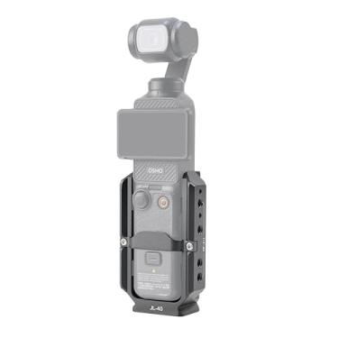 Imagem de FocusFoto Moldura protetora de liga de alumínio para câmera DJI Osmo Pocket 3 Vlogging, expansor de montagem de acessório com trilho NATO e vários suportes de parafuso de 1/10.2 cm-20 e adaptador de