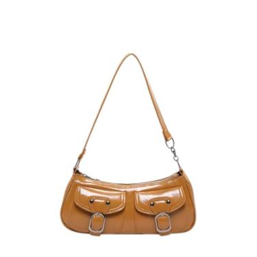 Imagem de Bolsa Feminina De Ombro Estilosa Pequena Sofisticada Moderna Baguete Reveillon Natal Presente Novidade Reforçada Passeio Shopping Luxo Festa Balada (Caramelo)