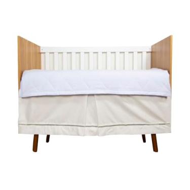 Imagem de Saia Para Berço Microfibra 100% Poliéster Quarto de Bebê Menina Menino (Palha)