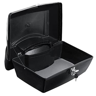 Imagem de Mala de viagem para motocicleta, 48L, universal, caixa de armazenamento traseiro para motocicleta, caixa de ferramentas, scooter, motocicleta, capa superior (vermelha)