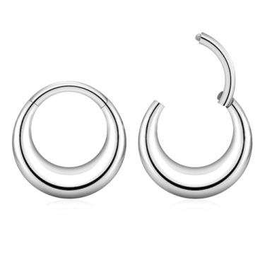 Imagem de ZYTAIJEW Ouro/Prata 16G G23 Titânio Septo Daith Brincos Clicker Nose Ring Facing Rook Tragus Piercing Joias para Pele Sensível Argola Articulada Diâmetro 8 mm/10 mm, Titânio, Sem Pedra Preciosa