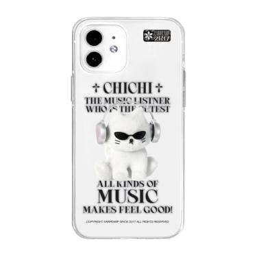 Imagem de EARPEARP Capa transparente de design para iPhone 14 Pro Max anti-impressão digital padrão de pontos protetora à prova de choque bonito personagem extravagante capa de TPU macio (fone de ouvido Chichi,