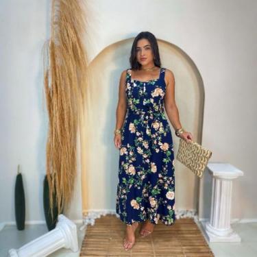 Imagem de Vestido Longo Kary em Linho Moda Sofisticada Feminina - Miss Flower, A