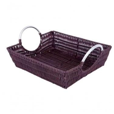 Imagem de Cesto Retangular Com Alça Oval áfrica 37x22 Cm - Mimo Style - Yk9128