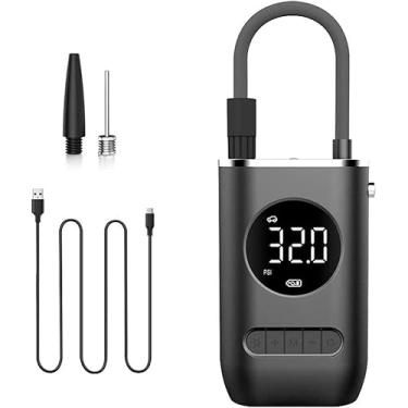 Imagem de Mini Compressor de Ar Portatil Recarregavél Digital USB Calibrador Pneu(REDONDO)