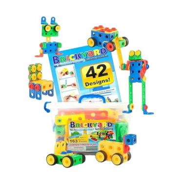 Imagem de Educational Building Blocks with 163 Pieces, Tools, Design Guide and Storage Box, Easter Basket Stuffers