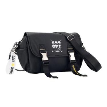Imagem de Bolsa Tiracolo Média Snoopy Transversal Casual Moderna - Semax, Preto