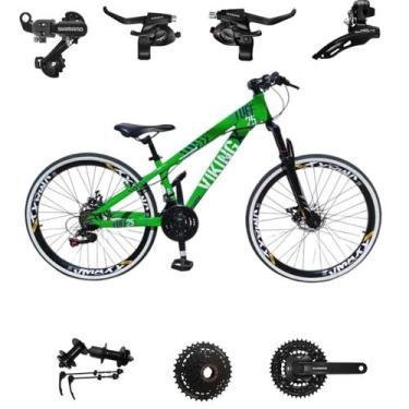 Imagem de Bicicleta Vikingx 24v Aro 26 Tuff 25 Aluminio Shimano Mtb Freeride Sus
