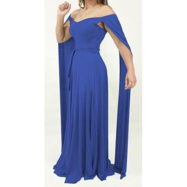 Imagem de Vestido Feminino Longo Madrinha Capa Longa Duplo Casamento - Casual Dr