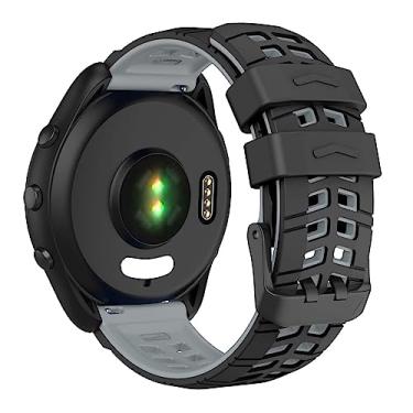 Imagem de ISABAKE Pulseira esportiva compatível com Garmin Vivoactive 4/Venu 2/Forerunner 245 255 265, pulseira esportiva de silicone para Samsung Galaxy Watch 3 de 45 mm/Galaxy Watch 46 mm/Gear S3 Frontier