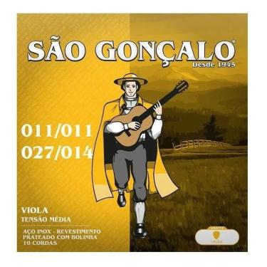 Imagem de Encordoamento P-viola Caipira 011 - .027 - .011 - .014 Tensão Média São Gonçalo