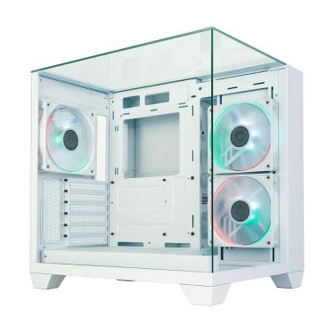 Imagem de Gabinete Gamer Aquário K-Mex Visão Infinita 2 - Vidro Temperado - M-ATX - Branco - CGW1X2RH002CB0X