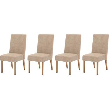 Imagem de Kit 4 Cadeiras Sala Jantar Anne 4 Un Nature/Courano/Creme - Henn