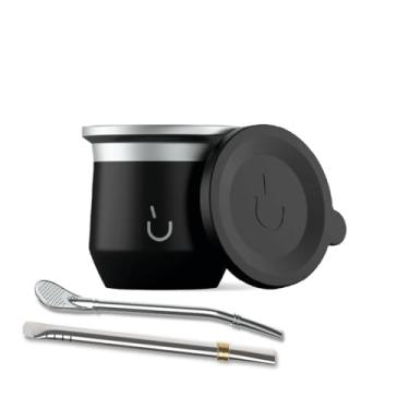 Imagem de BALIBETOV Cabaça de Erva Mate – Copo de Erva Mate de Aço Inoxidável com Isolamento de Parede Dupla, Base Antiderrapante, Tampa de Silicone à Prova de Derramamento – Mate Argentino – Canecas Mate