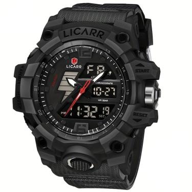 Imagem de Relógio Esportivo Masculino com Cronógrafo Analógico/Digital Duplo Display, 50m à Prova D`agua