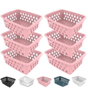 Imagem de Kit 6 Cesto Organizador Multiuso Decorativo Pequeno p/ Gaveta Armário 