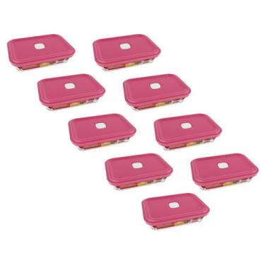 Imagem de Pote de Vidro Retangular Facilita Marmita 750ML Marinex 9Un - NADIR FI