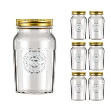 Imagem de Pote de Vidro 1L Americano Cereal Retro Vintage Bolacha 6Un - NADIR FI