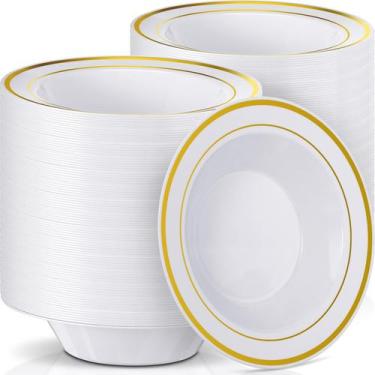 Imagem de Taças de plástico Jinei 150 peças 180mL para sopa de salada de sobreme