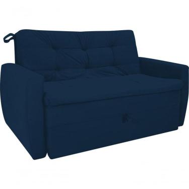 Imagem de Sofá Cama2 Lugares Compacto Retratil Meg Matrix Suede Azul