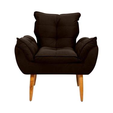 Imagem de Poltrona Opala Tokio Para Descanço Confortável Toquio Matrix Suede Marrom