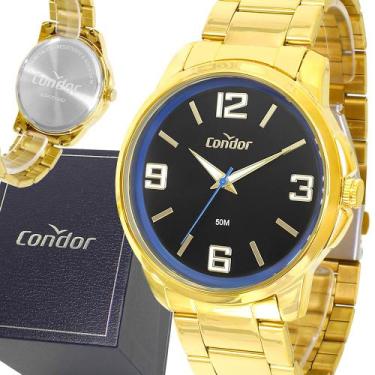 Imagem de Relógio Masculino Condor Dourado Original 1 Ano De Garantia