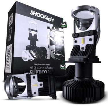 Imagem de Kit Farol Lampada Ultra Super Led Para Conversão Eliptico Canhao Mini 