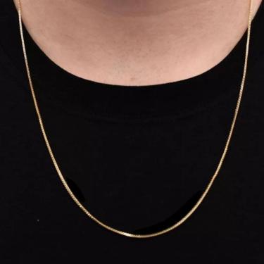 Imagem de Correntinha Fina Unissex Veneziana 1Mm/50Cm Banhado A Ouro