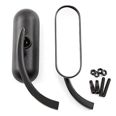 Imagem de APEBAZY Espelho retrovisor oval para motocicleta com parafusos de 8 mm e 10 mm, retro, preto, retro, retro, retrovisor lateral adequado para Touring Cafe Racer Scooter Cruiser Sportster XL883 1200 48