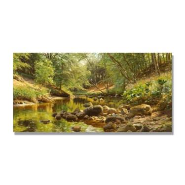 Imagem de NHLDZYH Pinturas a óleo famosas, (sem título 15) por Peder Mork Monsted, reprodução impressa em tela, arte de cenário para decoração de sala de estar. Somente tela de 75 x 150 cm - 29,5 x 59,0 pol