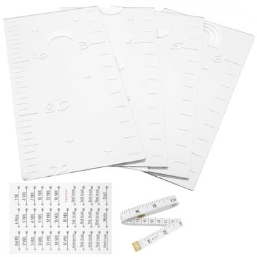 Imagem de Espelho de gráfico de crescimento, gráfico de crescimento de espelho para parede, gráfico de crescimento de espelho dobrável de 70-180 cm com régua macia, tabela de altura do espelho de parede