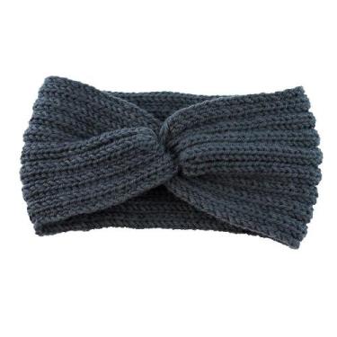 Imagem de Bandana de malha feminina Crochet Winter Warmer Lady Hairband Faixa de