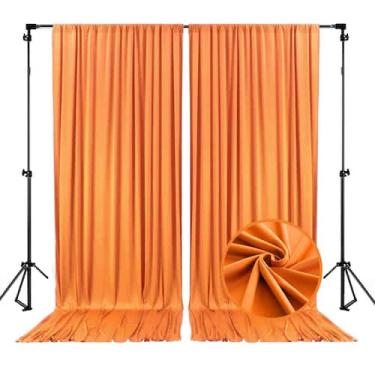 Imagem de Cortina de cetim laranja ZEBMOON 152x213 cm 2 painéis