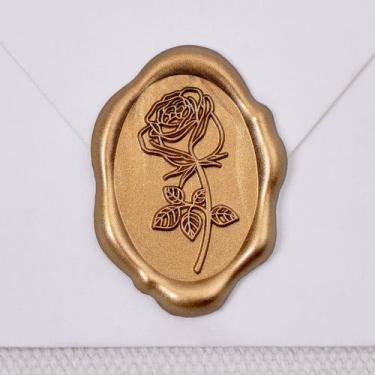 Imagem de Adesivos UNIQOOO Wax Seal, ovais, 50 unidades de ouro antigo