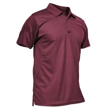 Imagem de Camisa polo MAGCOMSEN Quick Dry para homens de poliéster