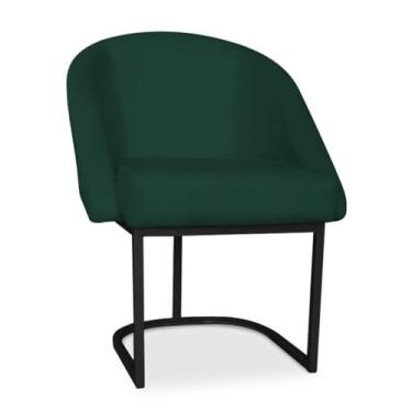 Imagem de Poltrona Decorativa Lua Veludo Base Metal Preto - Design Moderno e Conforto para Sala, Quarto - JRC Móveis (Verde)