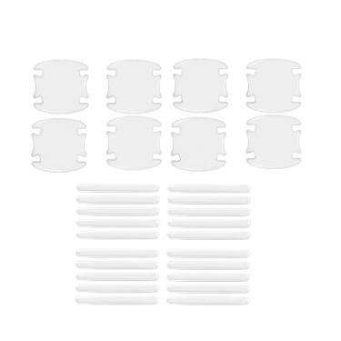 Imagem de 28 peças, protetor contra arranhões, maçaneta de porta de carro anticolisão retrovisor, adesivo de proteção de para-choque anticolisão universal, à prova d'água, maçaneta de porta antiarranhões e