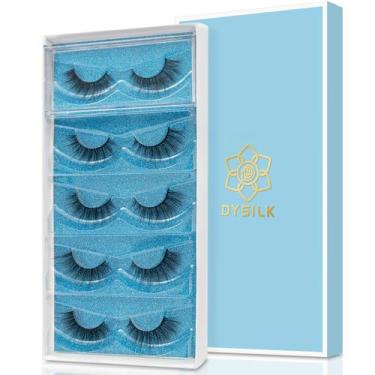 Imagem de Kit de 5 pares de cílios postiços DYSILK 6D Wispy Mink